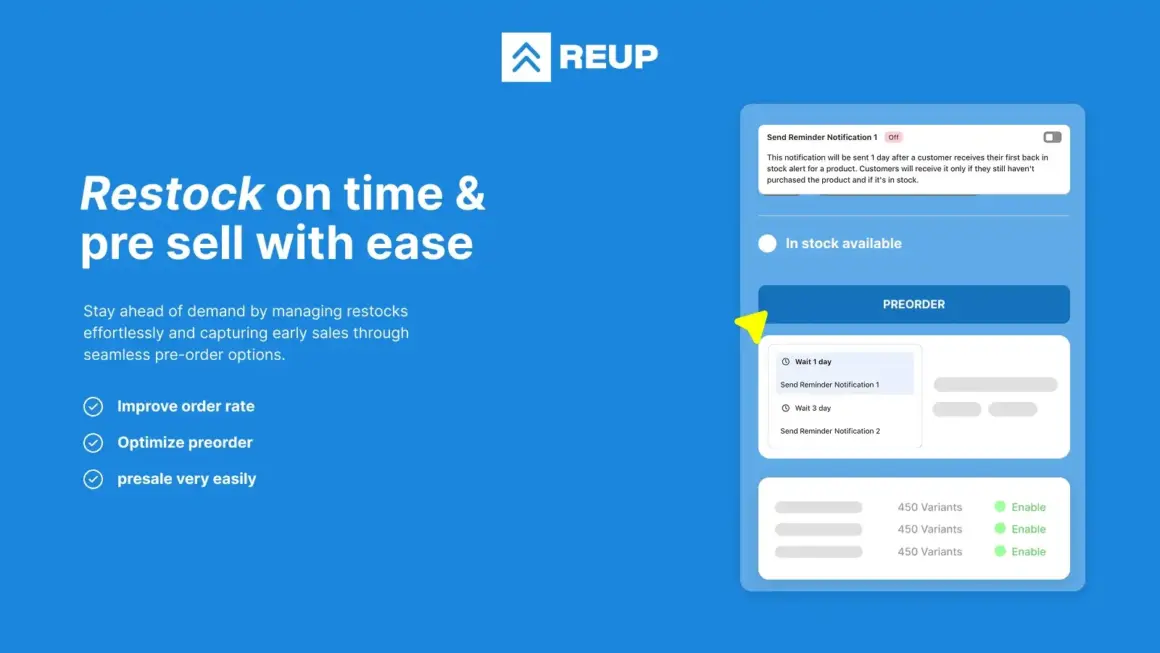 Reup - Show “Hurry! Stock is low” message to drive urgency and quick purchases.