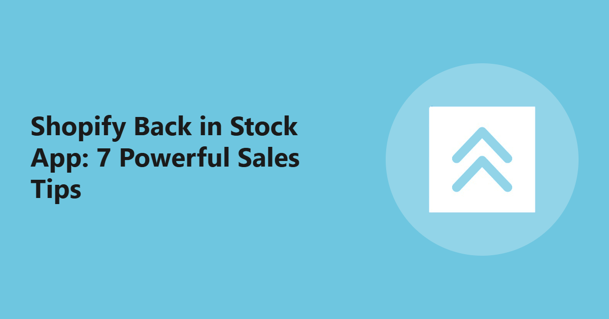 Shopify Back in Stock App